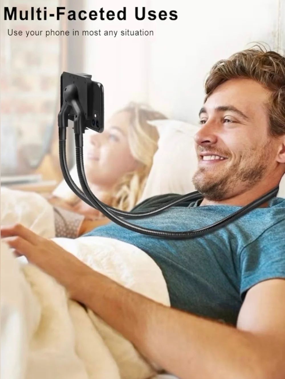 🔸️NIB Black Gooseneck Flexible Rotating Cell Phone Holder & Mount